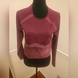 Fabletics Seamless Sport Stripe Cropped Long-Sleeve Top Size L